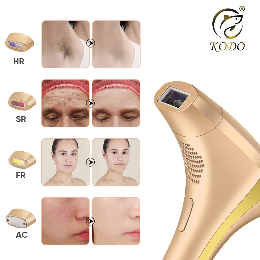 KODO Ice Laser Hair removal Laser, Epilator Permanent IPL Painless Photo epilator 4 in 1